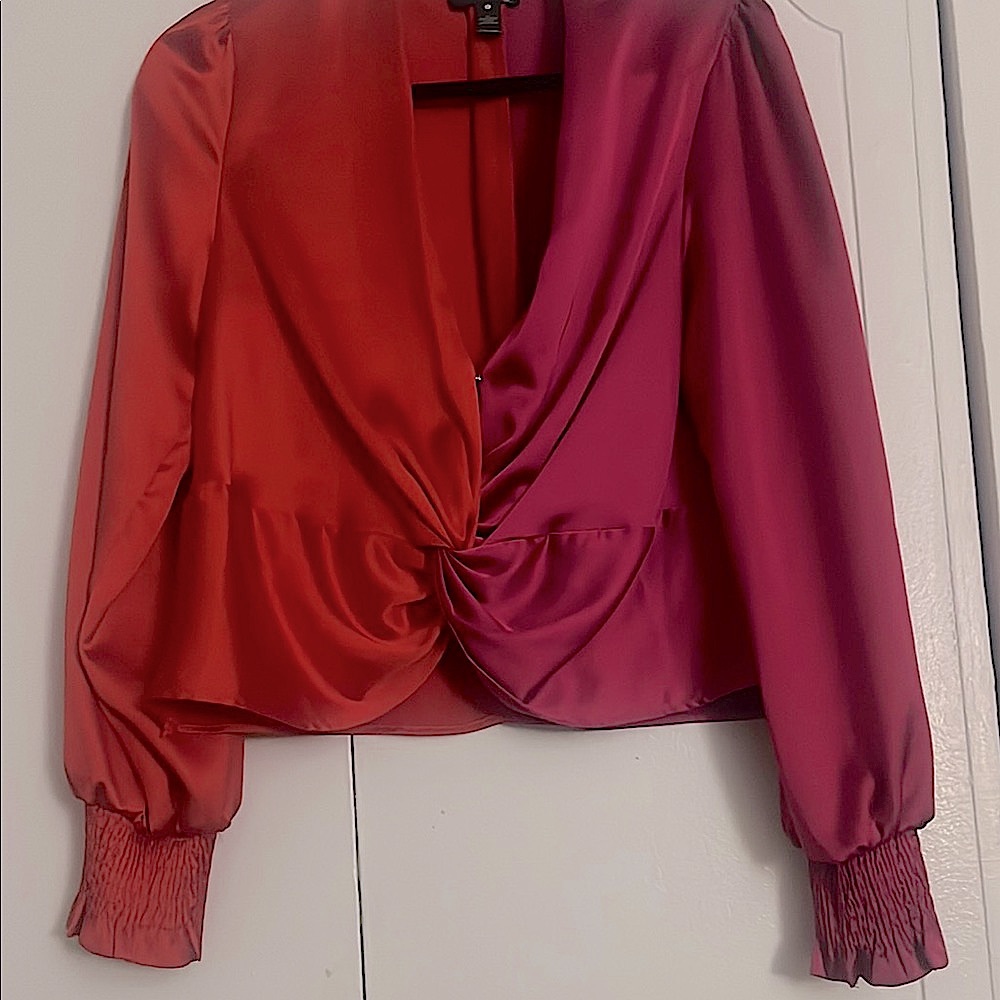 Aqua Red and Pink Women's Top